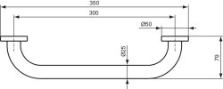 Ideal Standard IOM 300mm Grab Rail - Silk Black
