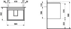 Laufen Lani Gloss White 600mm 2 Drawer Vanity Unit