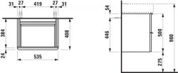 Laufen Space 535mm Two Drawer Vanity Unit - Matt White