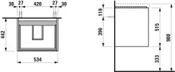 Laufen Lani Matt White 550mm 2 Drawer Vanity Unit