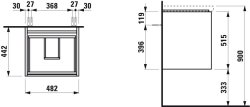 Laufen Lani Wild Oak 500mm 2 Drawer Vanity Unit