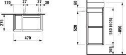 Laufen Pro S 470mm Cloakroom Vanity Unit with Open Left Hand Shelf - Matt White