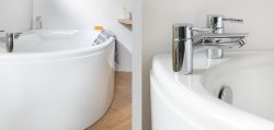 Carron Dove 1500 x 950mm Left Hand Carronite Corner Bath