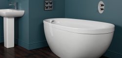 Carron Paradigm 1550 x 850mm Carronite Freestanding Bath includes Overflow & Waste