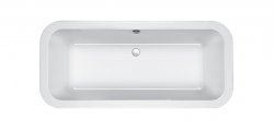 Carron Halcyon Square 1750 x 800mm Carronite Freestanding Bath with Overflow