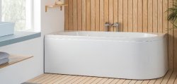 Carron Status 1600 x 725mm Left Hand Asymmetric Carronite Bath