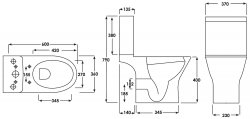 RAK Resort Rimless Mini Close Coupled Toilet