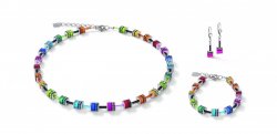 GeoCUBE Necklace, Bracelet & Earrings Polaris & Rhinestone Multicolour