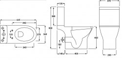 RAK Resort Maxi Close Coupled Full Access Open Back WC Pack With Sandwich Soft Close Seat