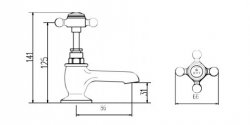 BC Designs Victrion Crosshead Basin Pillar Taps