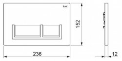 RAK Ecofix Polished Chrome Flush Plate With Matt Chrome Surrounding Rectangular Push Plates