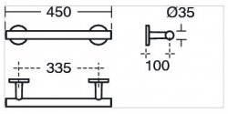Ideal Standard Miscellaneous Contemporary 45cm Stainless Steel Grab Rail