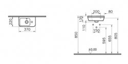 Vitra Integra Right Hand Compact 1 Tap Hole Basin