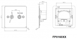 Knightsbridge Flat Plate Screened Diplex Outlet (TV & FM DAB) - Gunmetal - (FP0160GM)