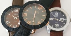 ETON Mens Watch Jumbo Leather Strap Brown Chrome & Black - 3245J