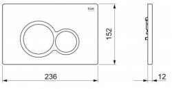 RAK Ecofix Matt Chrome Flush Plate With Polished Chrome Surrounding Push Plates