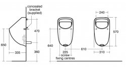 Armitage Shanks Profile 21 Back Inlet Urinal Bowl