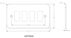 Knightsbridge Metalclad 4G grid faceplate - (GDFP004M)