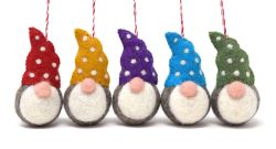 Handmade Christmas - Wool Felt Decoration - Family of Dotty Gonks