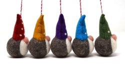 Handmade Christmas - Wool Felt Decoration - Family of Dotty Gonks