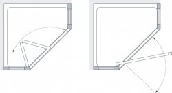 Lakes Semi-Frameless Pentagon Pivot Door