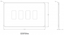 Knightsbridge Screwless 4G grid faceplate - brushed chrome - (GDSF004BC)