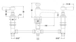 BC Designs Victrion Lever 3 Hole Basin Mixer