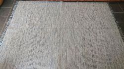Large Grey Handloomed Natural Recycled Yarn Rug - 180cm x 245cm 