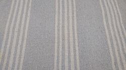 Grey & Cream Haseena Stripes Handloomed Natural Recycled Yarn Rug - 60cm x 90cm