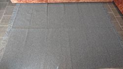 Large Dark Grey Handloomed Natural Recycled Yarn Rug - 180cm x 245cm 