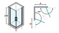 Novellini Young Plus 2G Hinged Shower Door