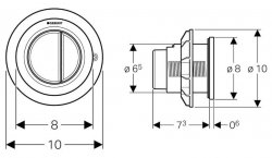 Geberit Type 01 Matt Chrome Dual Flush for Furniture