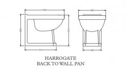 Harrogate Back to Wall Toilet & Arctic White Soft Close Seat