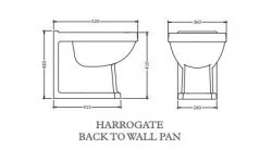 Harrogate Back to Wall Toilet & Spa Grey Soft Close Seat