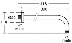 Ideal Standard Idealrain Horizontal Shower Arm