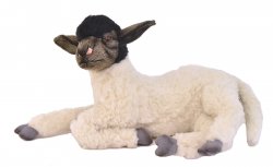 Soft Toy Black Faced Sheep, Suffolk, Lying by Hansa (45cm) 7761
