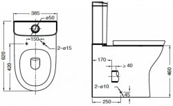 Roca Colina Comfort Height Close Coupled Toilet - White