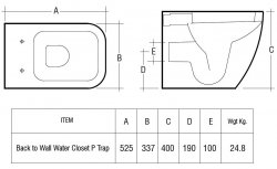 RAK Metropolitan Back To Wall WC