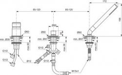 Ideal Standard Tonic II 3 Tap Hole Single Lever Bath Shower Mixer with Diverter