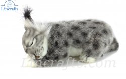 Soft Toy Lynx Wildcat Lying by Hansa (29cm) 7813