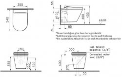 Vitra Integra Aquacare Rimless Wall Hung Bidet Toilet