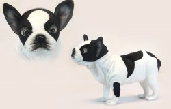 Soft Toy French Bulldog by Hansa (50cm.L) 6601