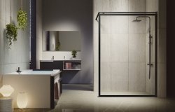 Novellini Kuadra H Printed Glass 400mm Wetroom Shower Panel