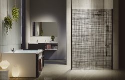 Novellini Kuadra H Printed Glass 500mm Wetroom Shower Panel