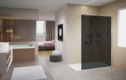 Novellini Kuadra H Fum 1400mm Wetroom Shower Panel