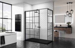 Novellini Kuadra H Squares/Stripes 1000mm Wetroom Shower Panel