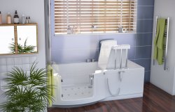 Access Indiana Slimline Walk-in Bath with Glass Door and Powered Seat