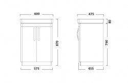 Tavistock Compass 600mm Freestanding Unit and Basin - Gloss White