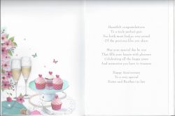 Wedding Anniversary Card - Sister & Brother in Law - Regal