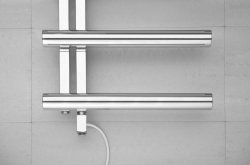 Bisque Chime Electric Right Hand Chrome 1070 x 500mm Towel Rail